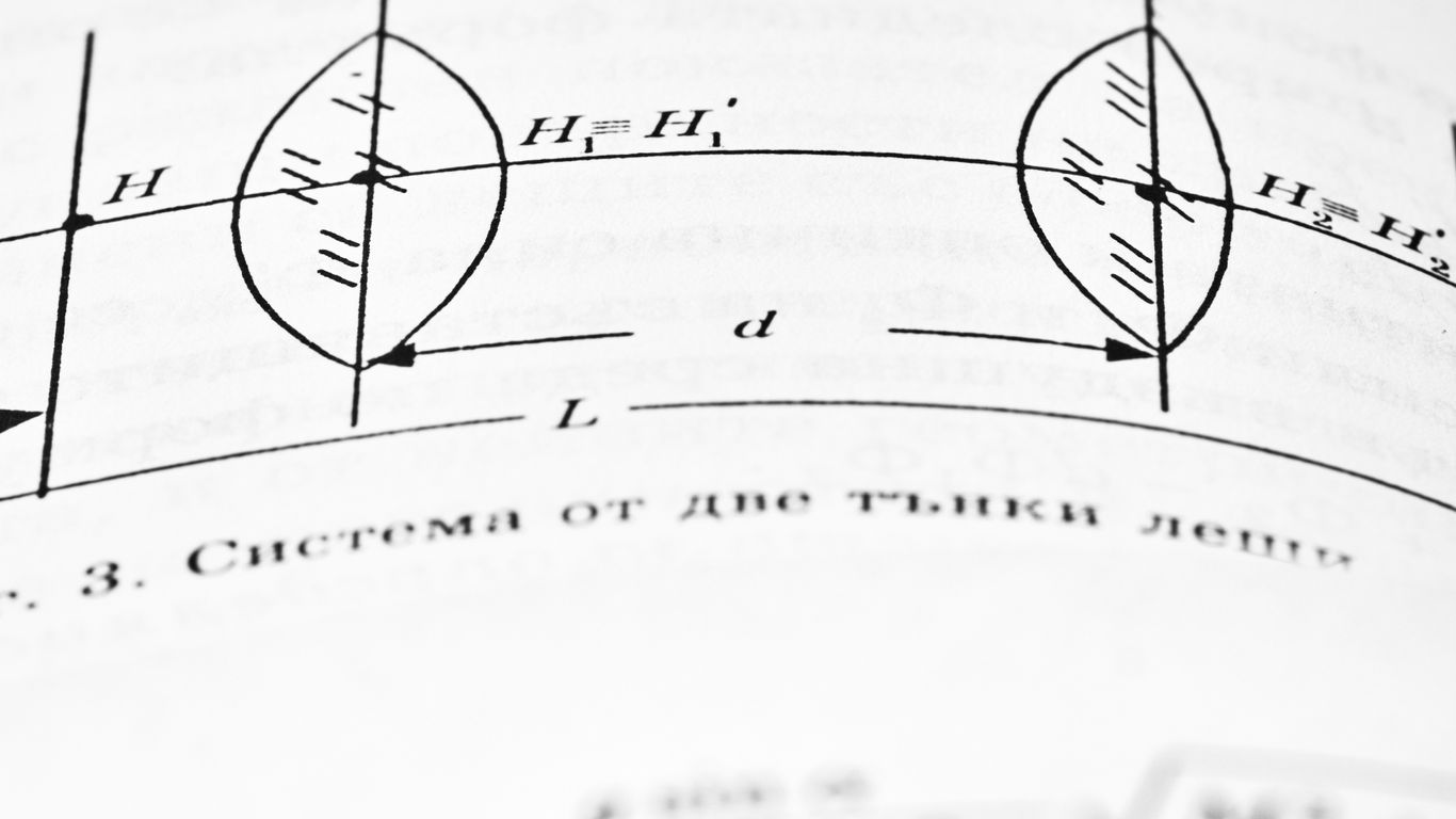 Diagram of two thin lenses.