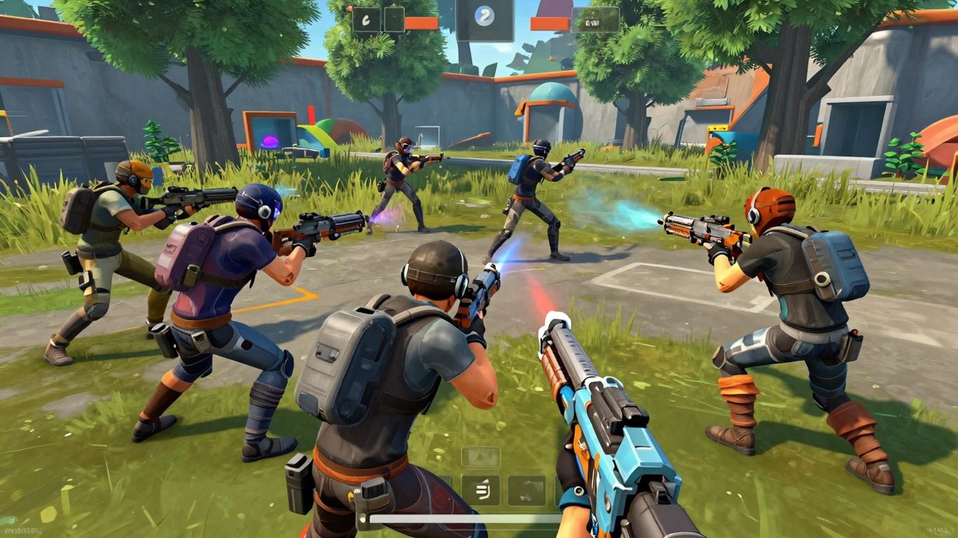 Paper Rex Fortnite team in intense in-game action.