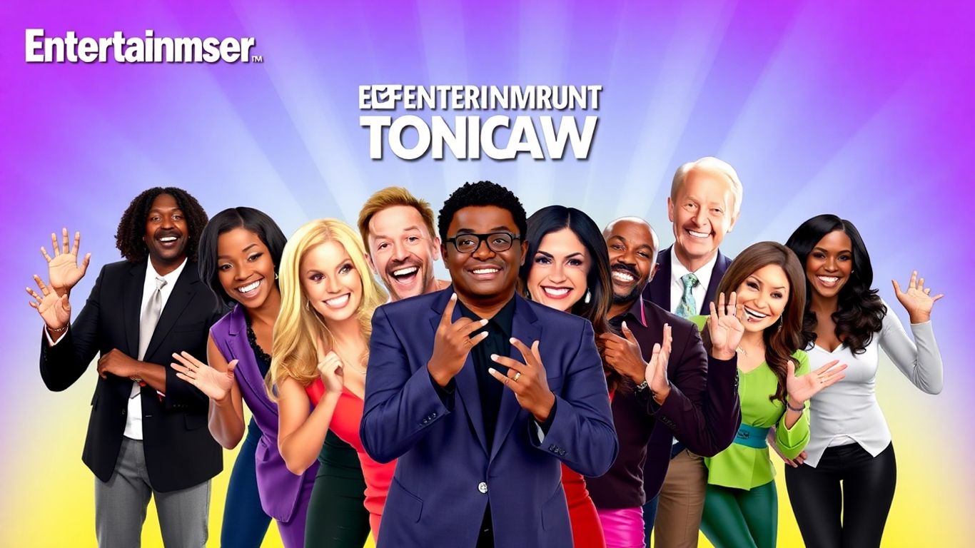 Entertainment Tonight hosts smiling together
