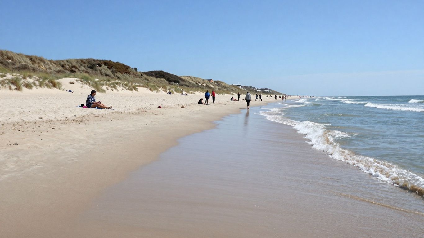 Strand van Egmond aan Zee met duinen en zee.