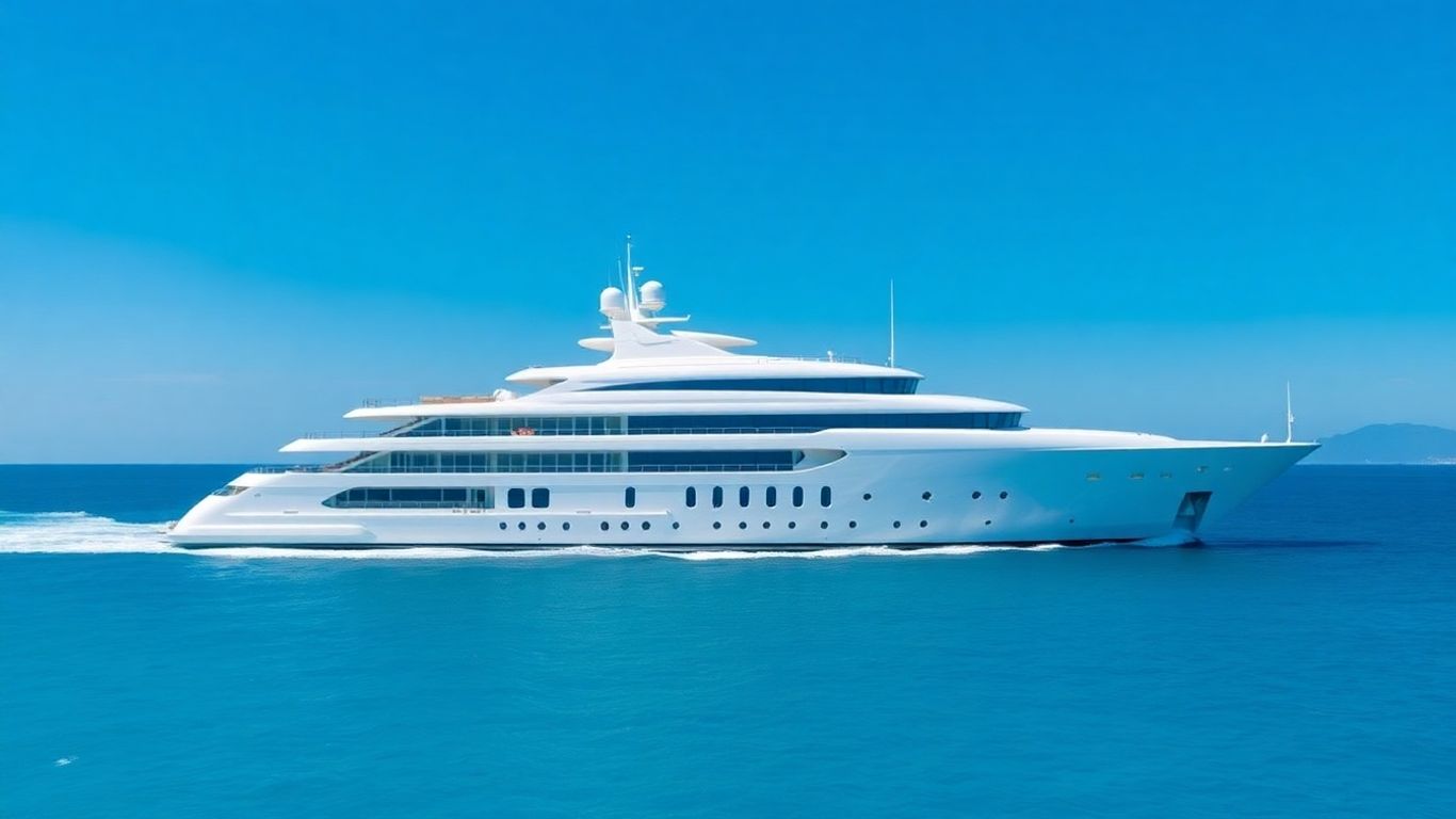 World's largest yacht, Eclipse II, sailing on the ocean.