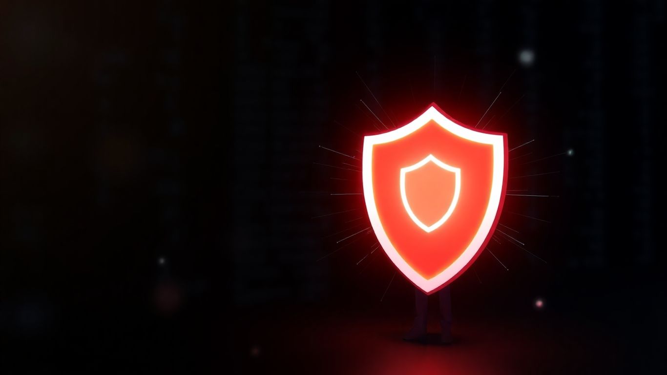 Bouclier numérique protégeant une personne contre le cybermalveillance.