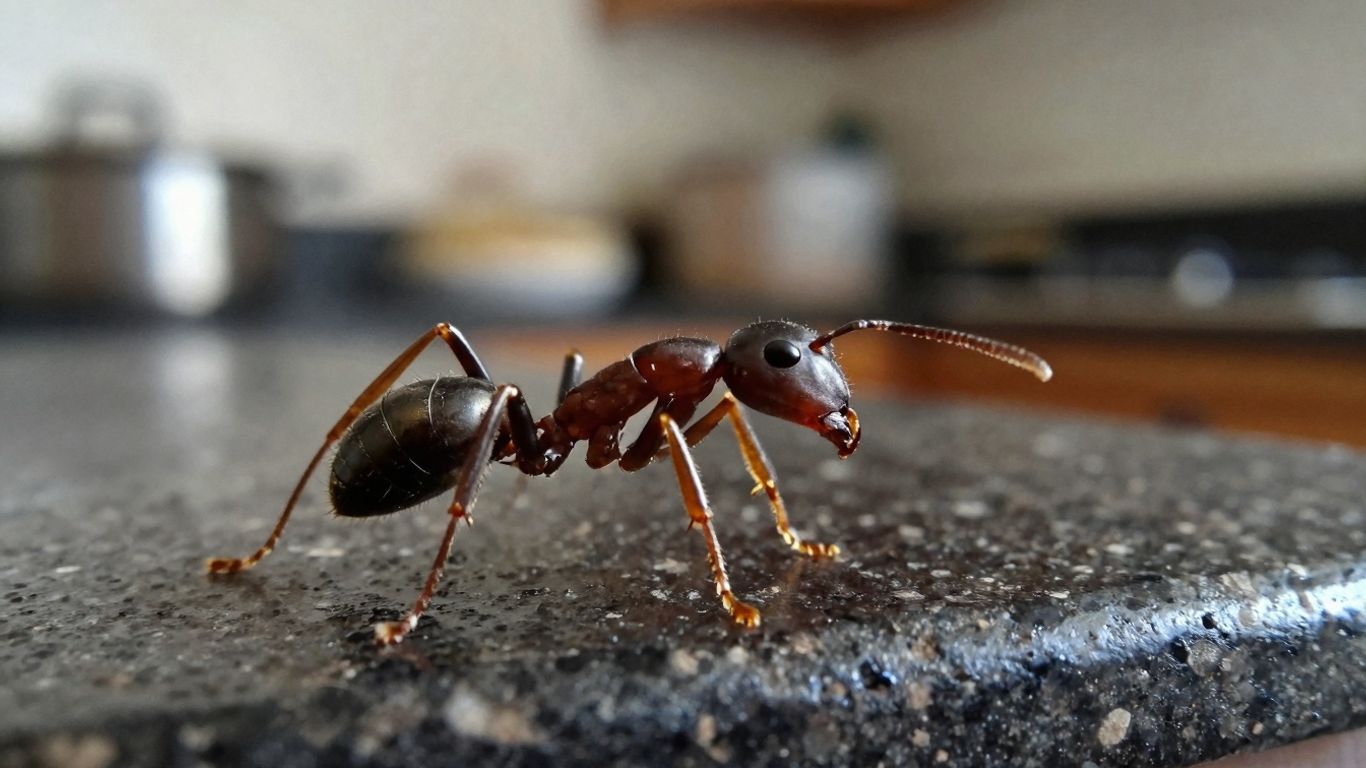 Fourmi sur un comptoir de cuisine