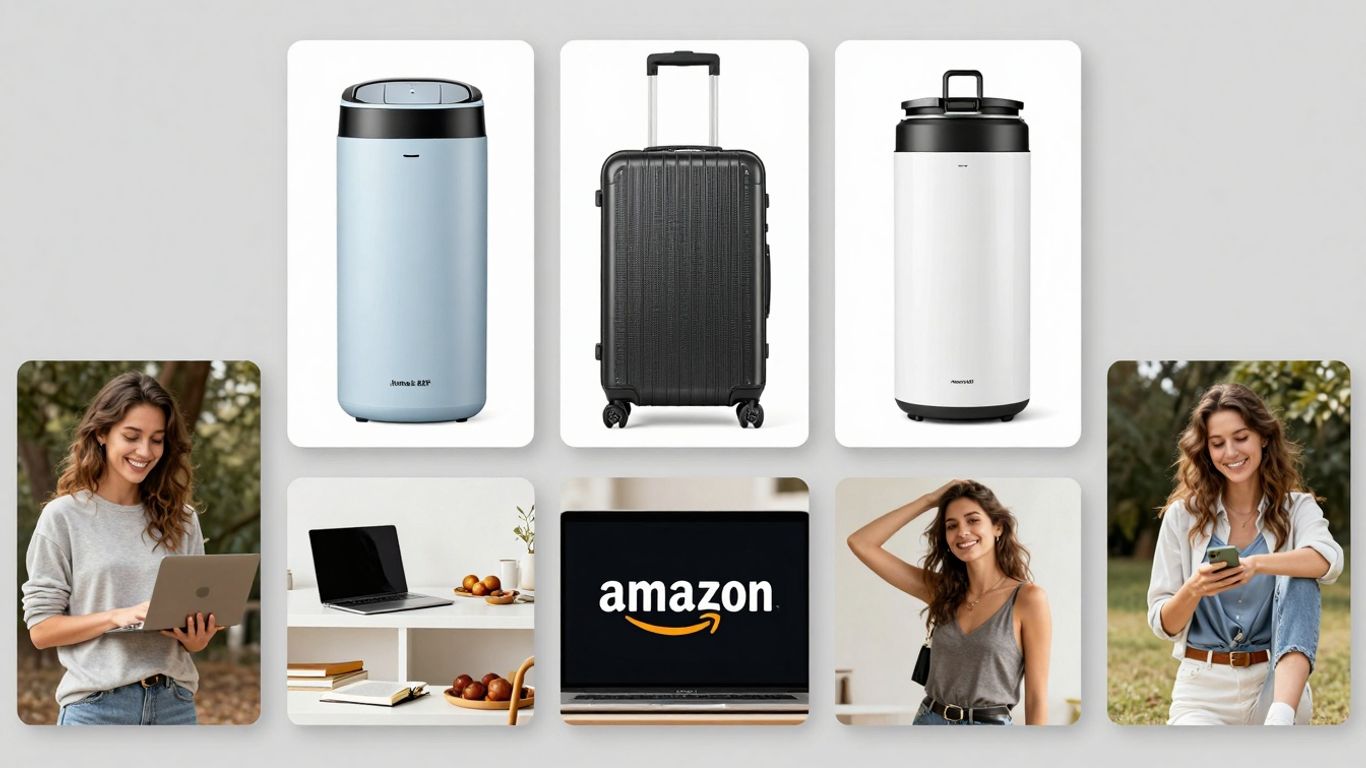 Amazon product photos arranged strategically