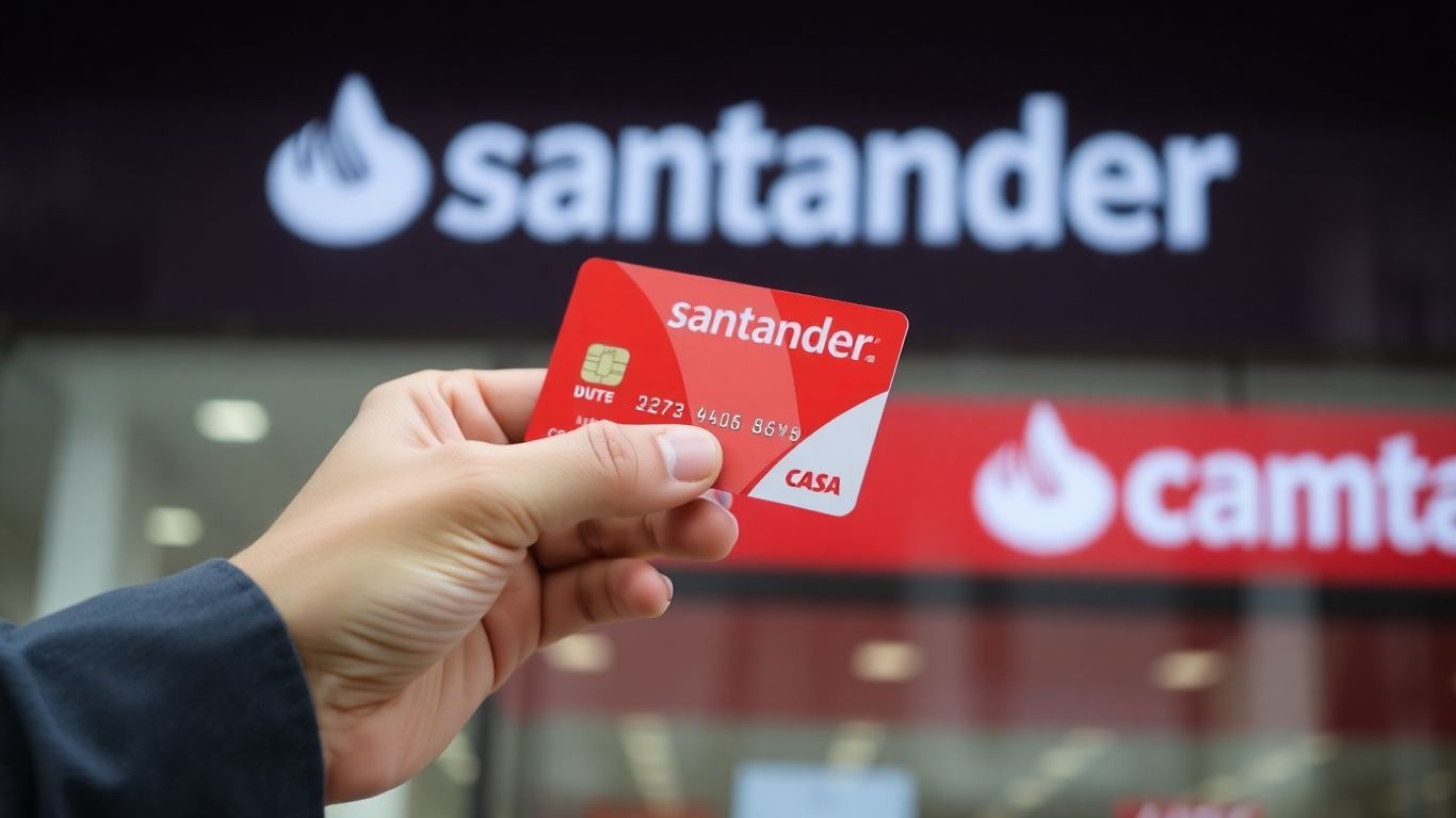 Tarjeta Santander y mano