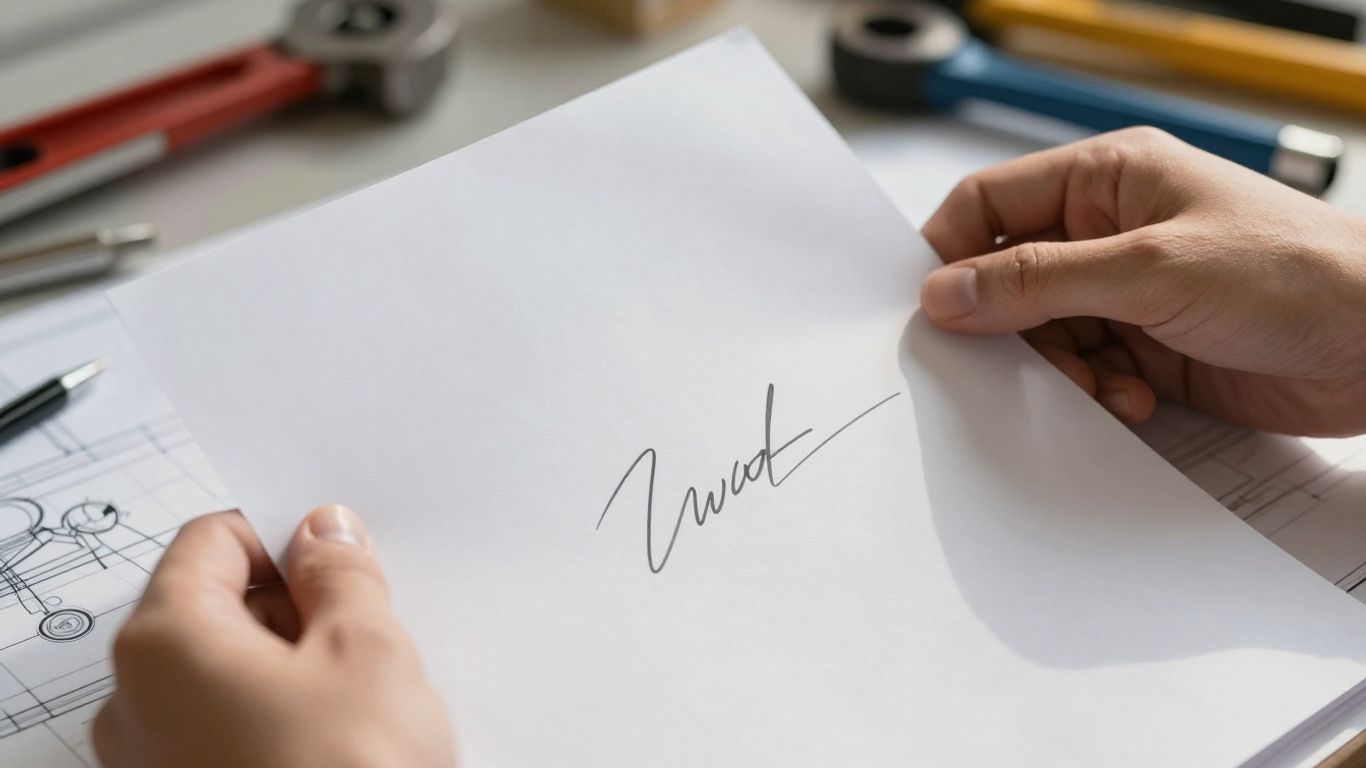 Hand holding a signed lien release document.