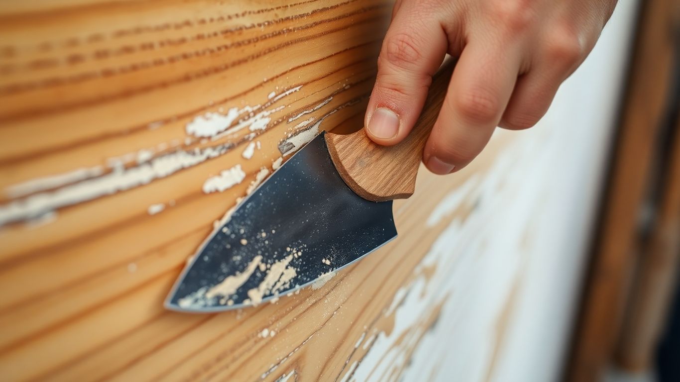 Paint stripping process on wood surface