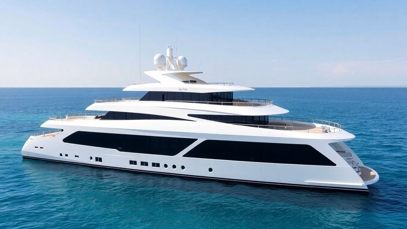 Cloudbreak superyacht on blue water, a floating chalet.