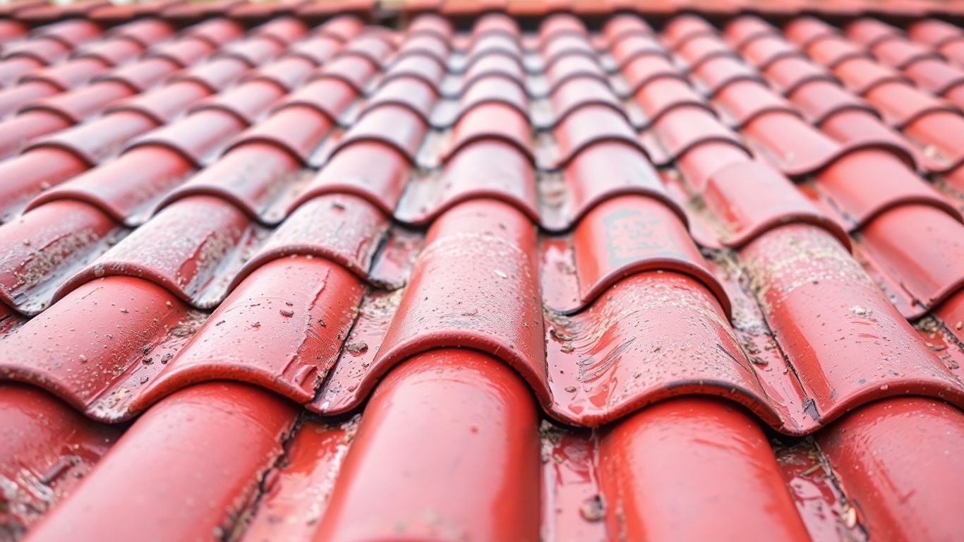 Nettoyer les tuiles après un nettoyage professionnel à haute pression.