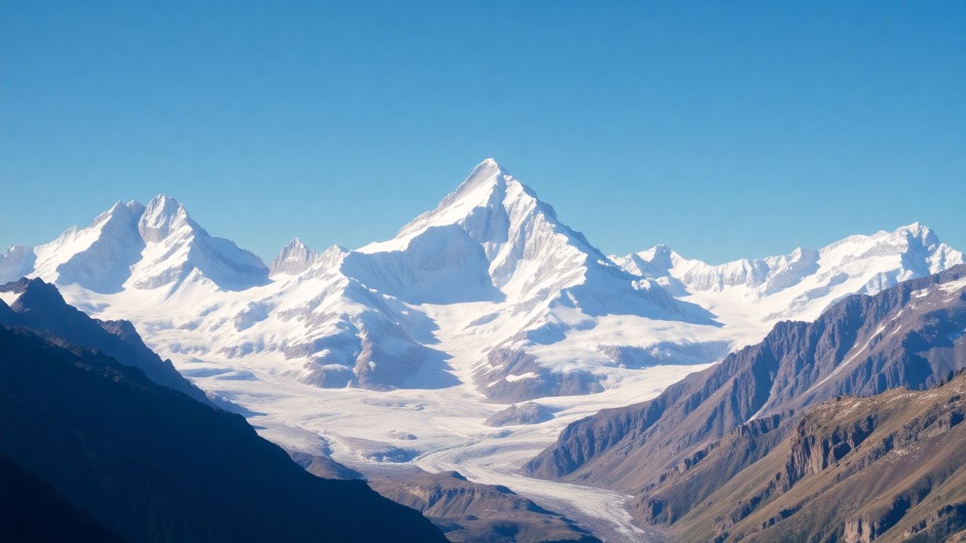 Massif du Mont Blanc enneigé, Chamonix, France