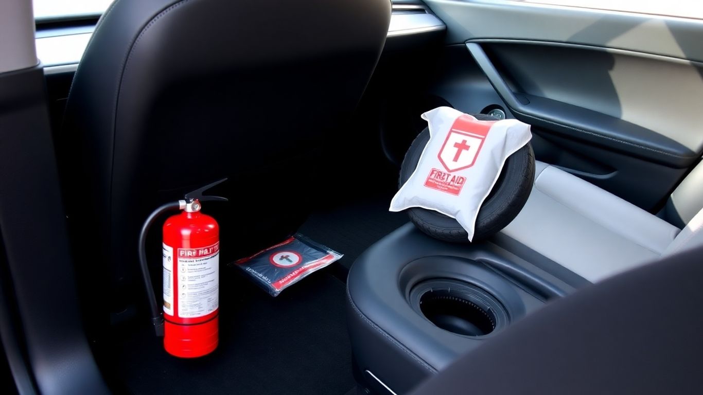 Tesla Model 3 with safety accessories