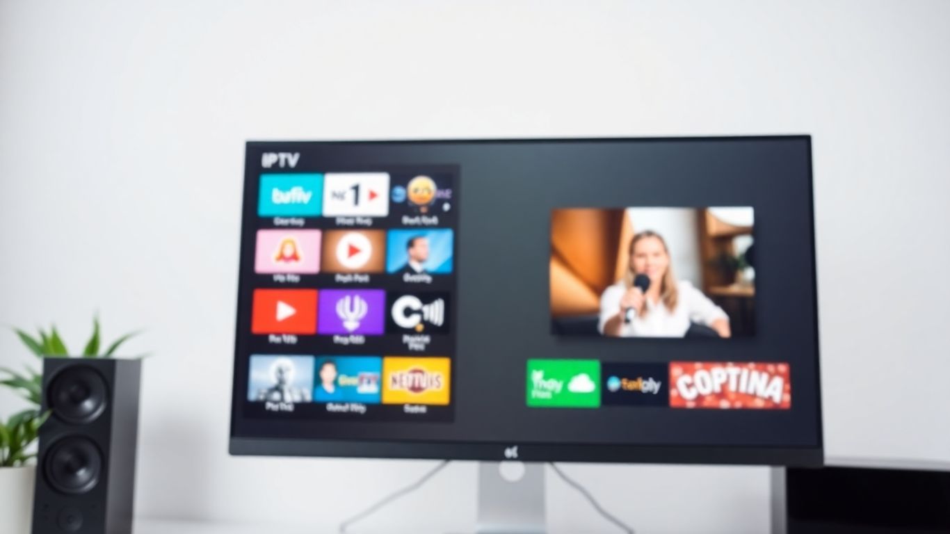 IPTV player interface on a computer screen.