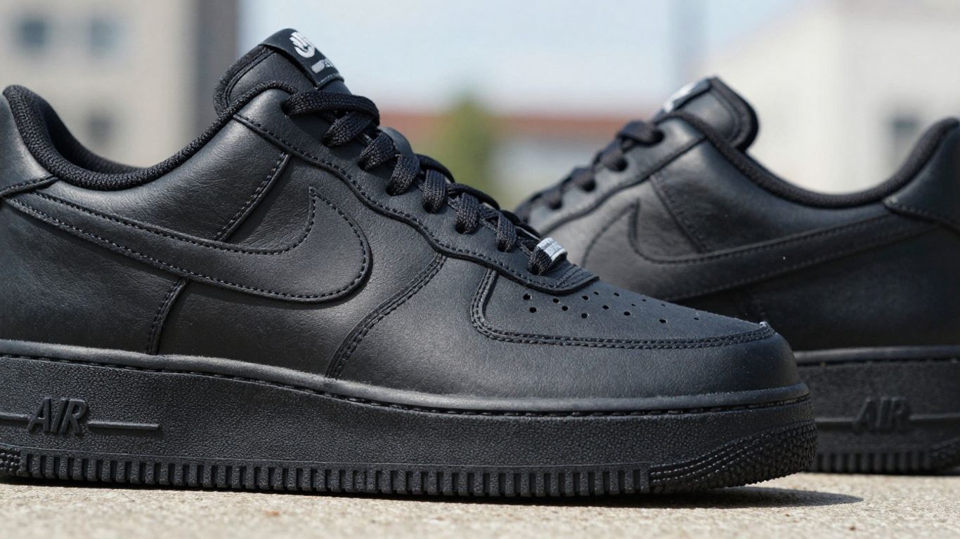 Nike Air Force 1 negri, pantofi sport urbani.
