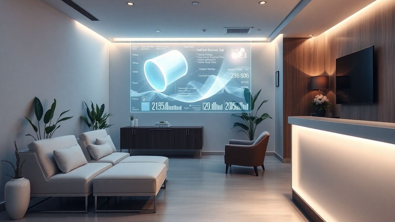 AI interface in a medical spa reception.