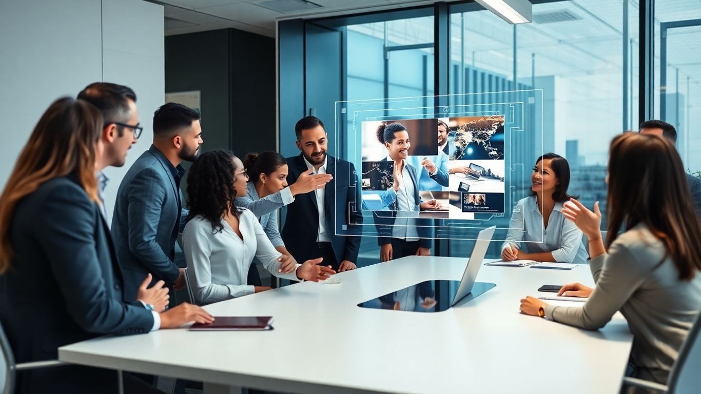 AI video solution in a modern office.