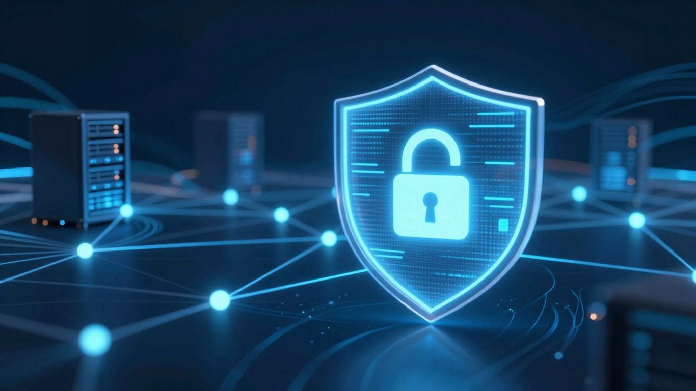 Digital shield protecting data and network connections.