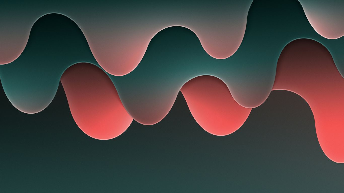an abstract image of a wave in red and green