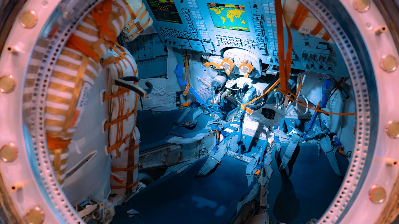 a view of the inside of a space station