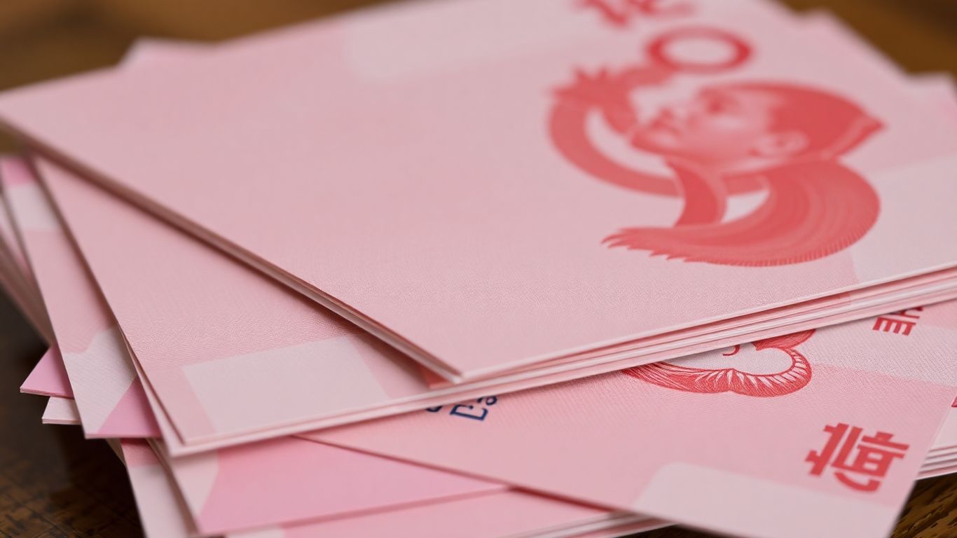 Chinese Yuan banknotes for currency exchange.