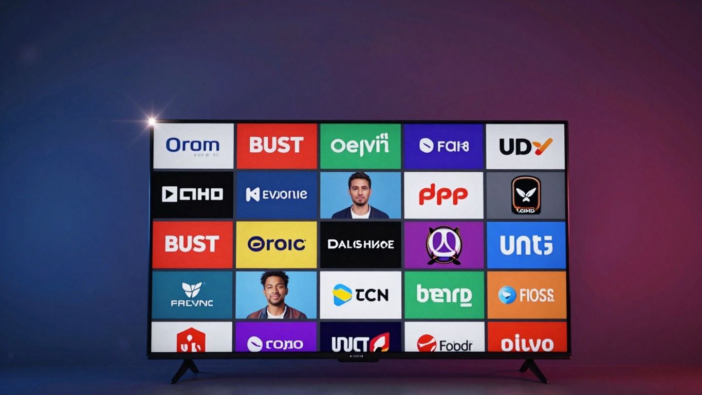 One Click IPTV streaming on a vibrant TV screen.