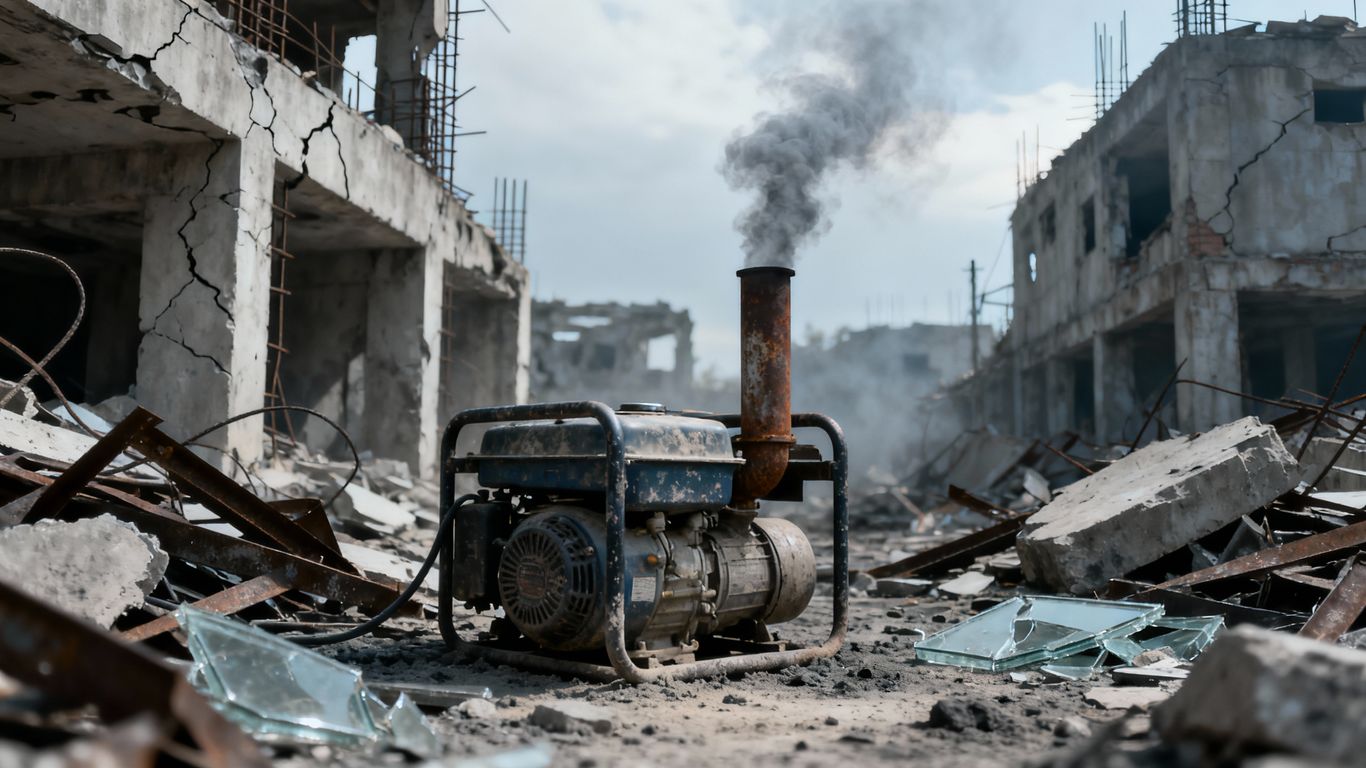 Generator in a disaster zone