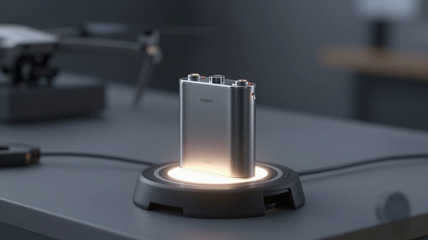 Drone battery charging, ready for extended flight.