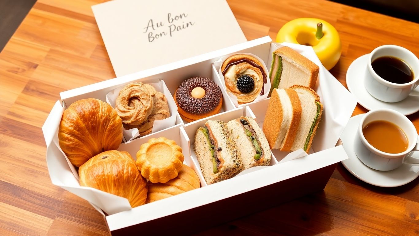ชุด snack box Au Bon Pain พร้อมกาแฟและผลไม้