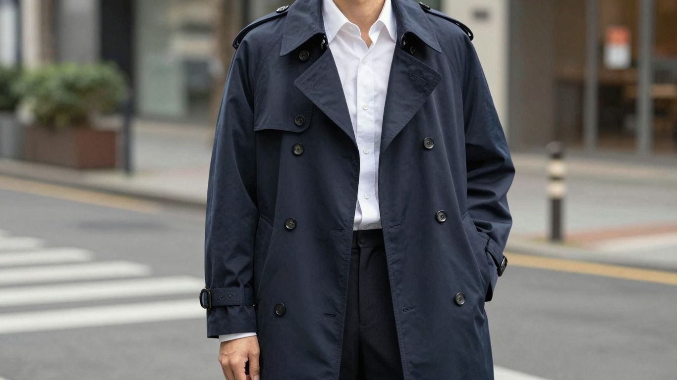 Modern Japan trench coat on a stylish person.
