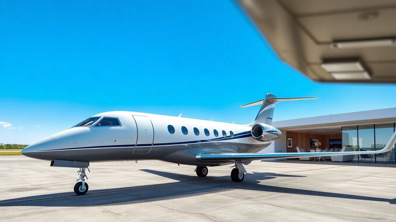 Private jet and luxury lounge