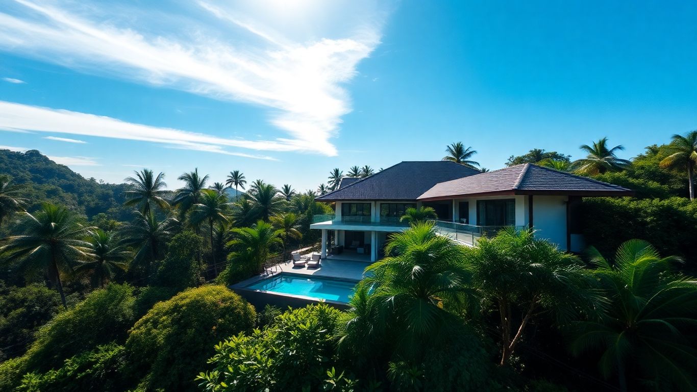 Luxury eco-villa with infinity pool in lush Phuket jungle.