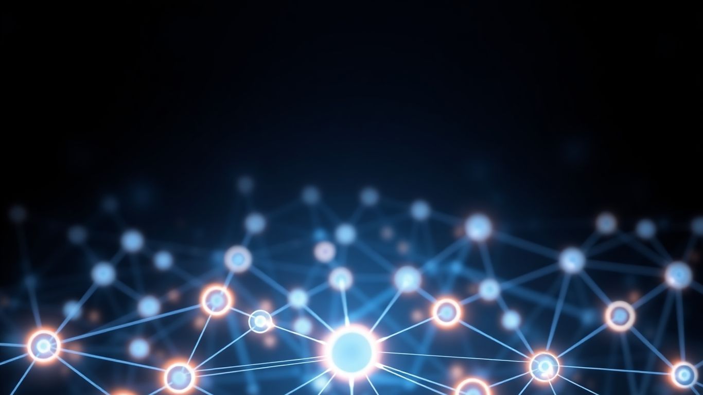 Interconnected AI agents in a futuristic network.