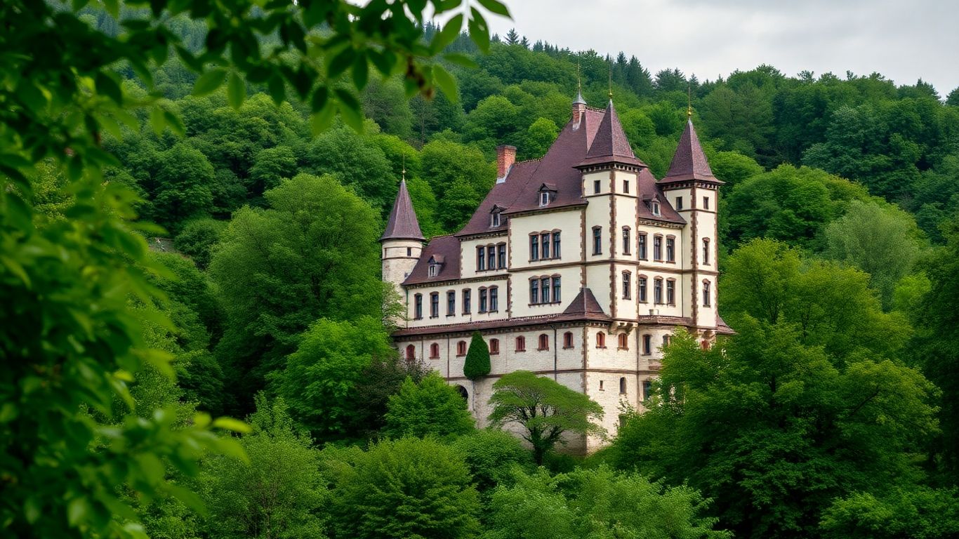 Schloss Kalkum mit grüner Umgebung