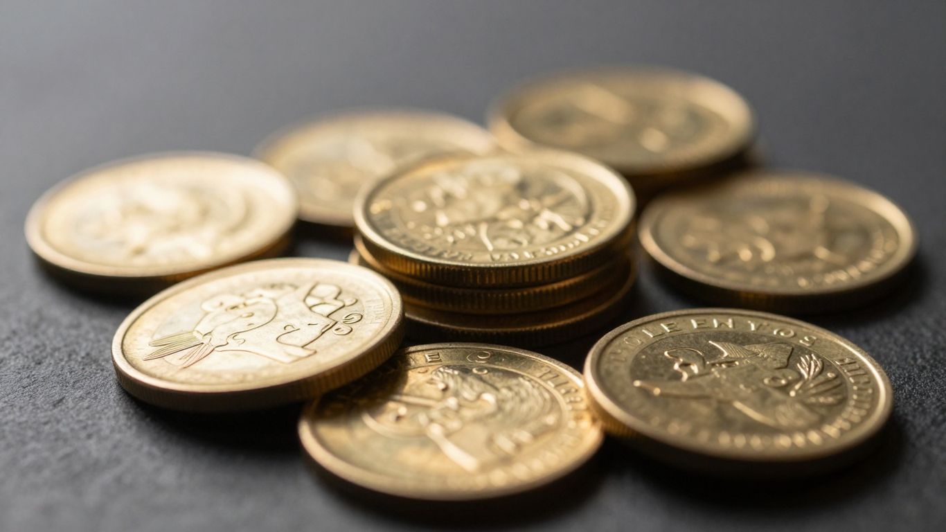 Stack of shiny gold coins