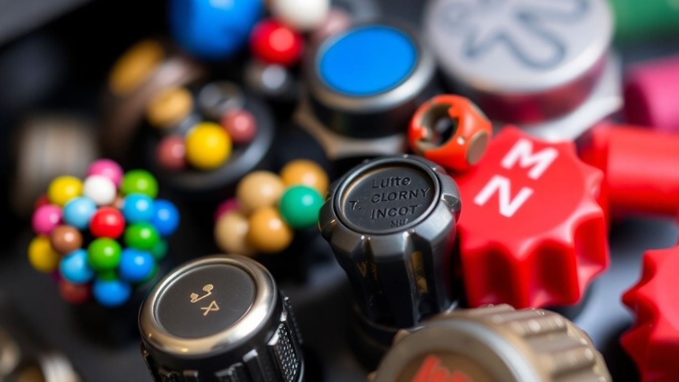 Unique DIY valve caps made from everyday items.