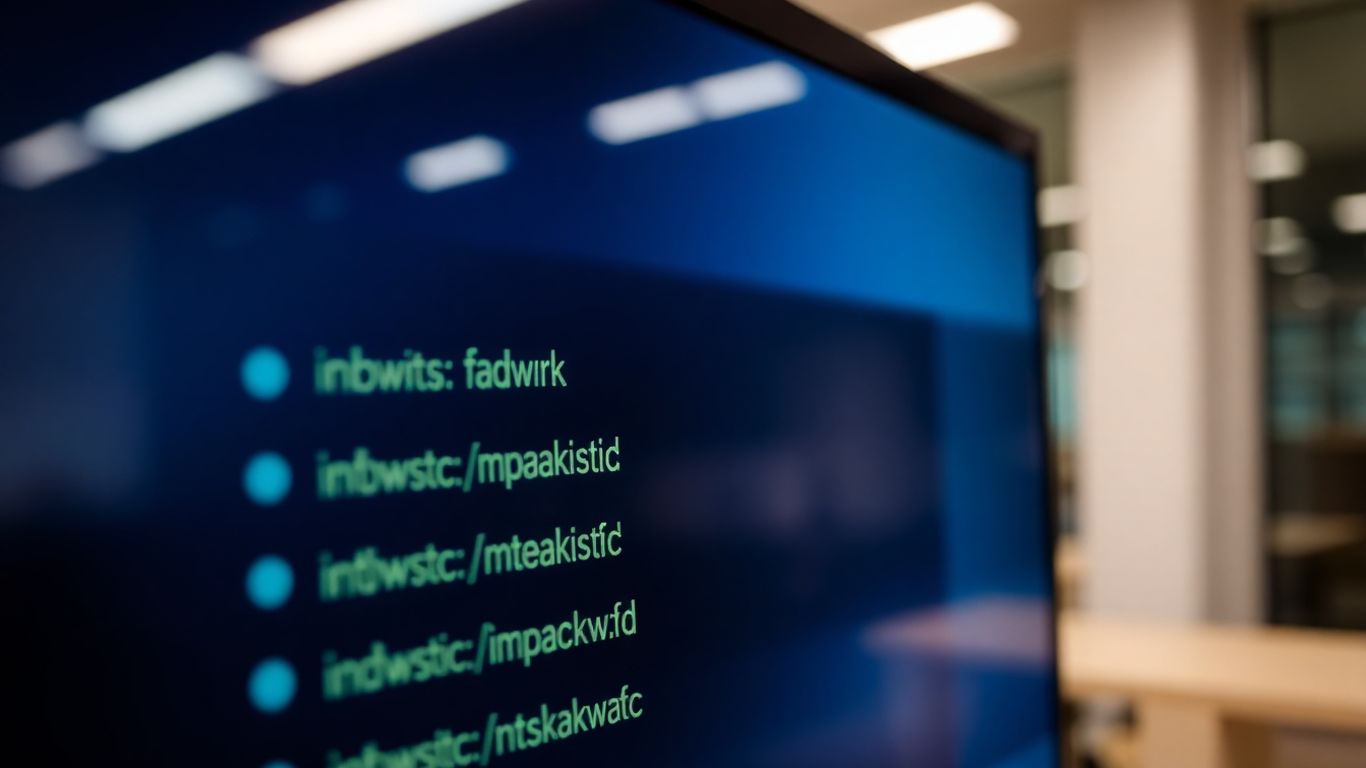 หน้าจอคอมพิวเตอร์แสดงรายการลิงก์เว็บไซต์