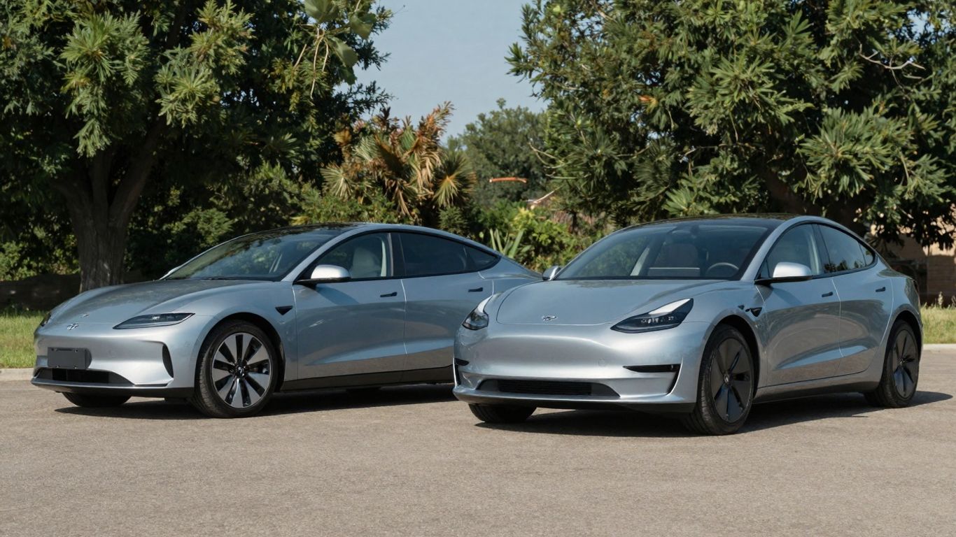 Hyundai Ioniq 6 and Tesla Model 3 electric sedans