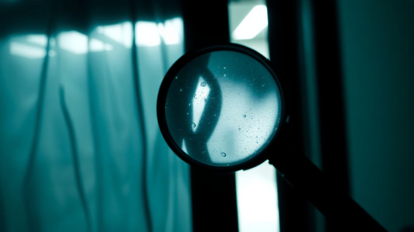 Glass door with magnifying glass, suggesting review manipulation.