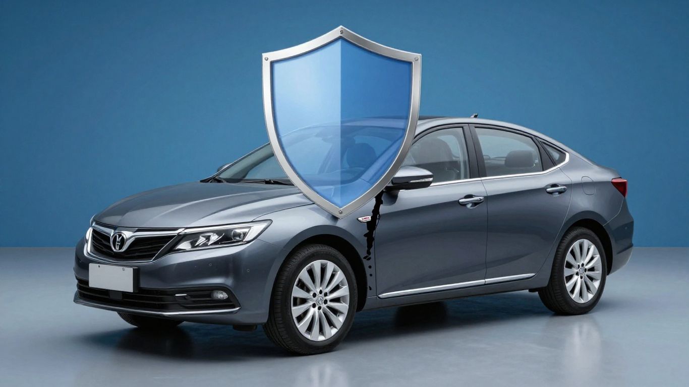 Car with a gap in its loan value and a protective shield.