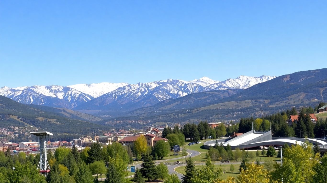 Park City Olympic Park and mountain vista.