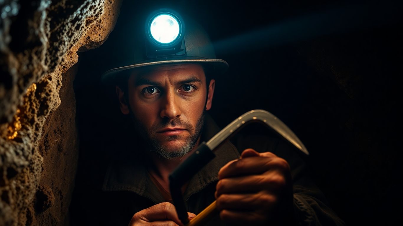 现代矿山中的黄金开采。