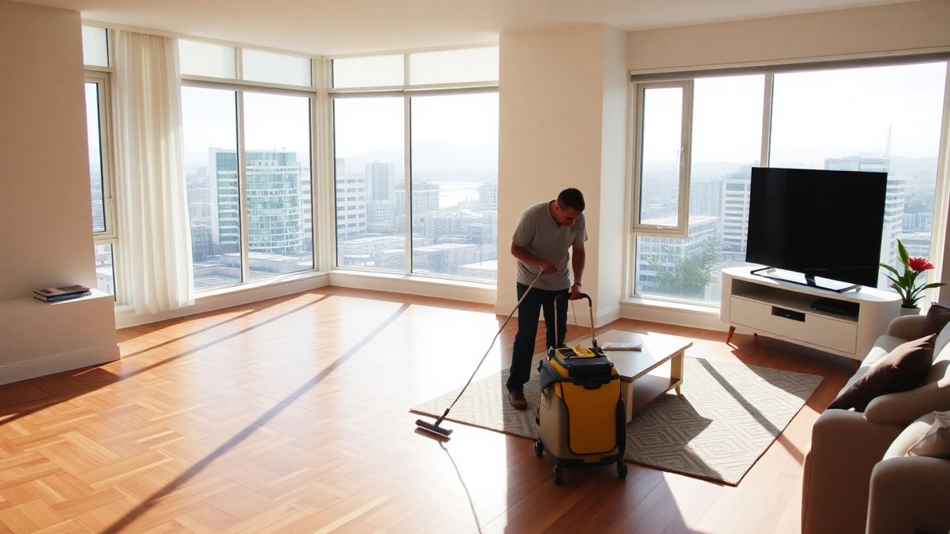 San Francisco home interior with cleaner.