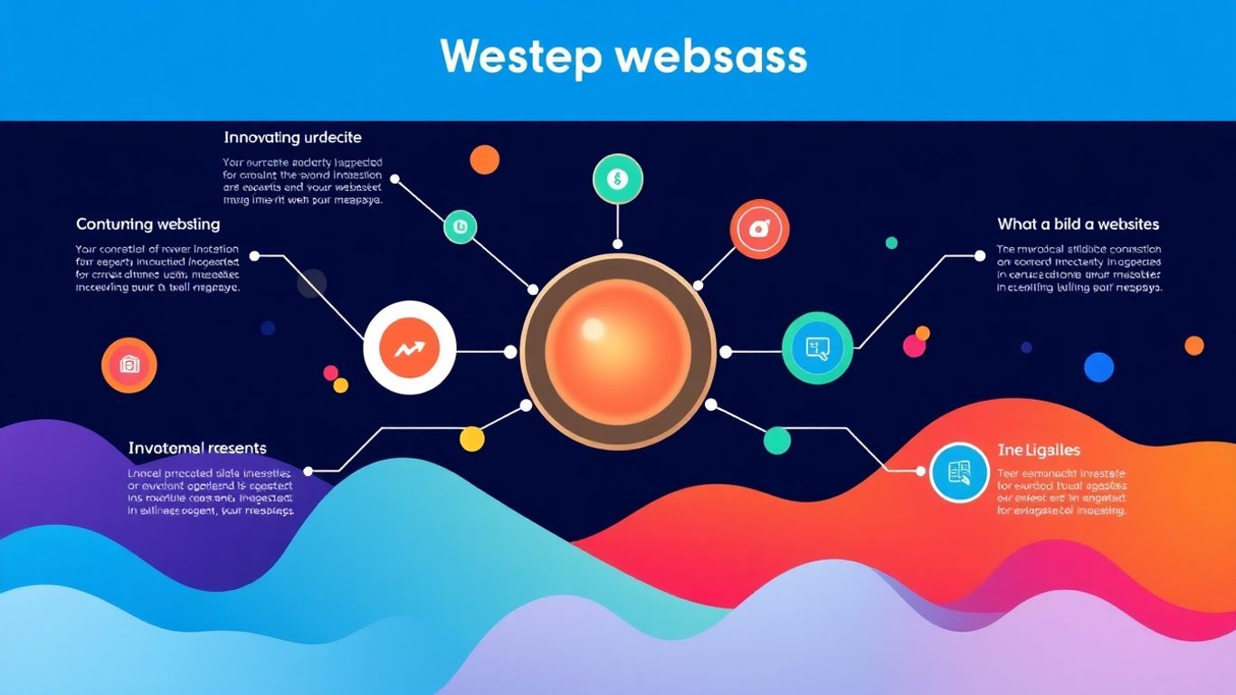 Infographic of digital landscape and glowing orb.
