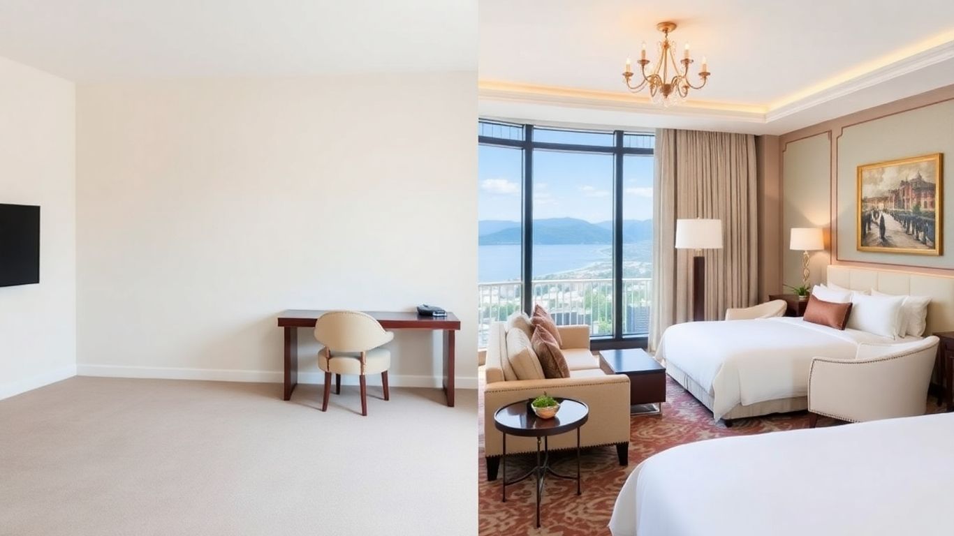 Standard vs. luxury rehab facility rooms.