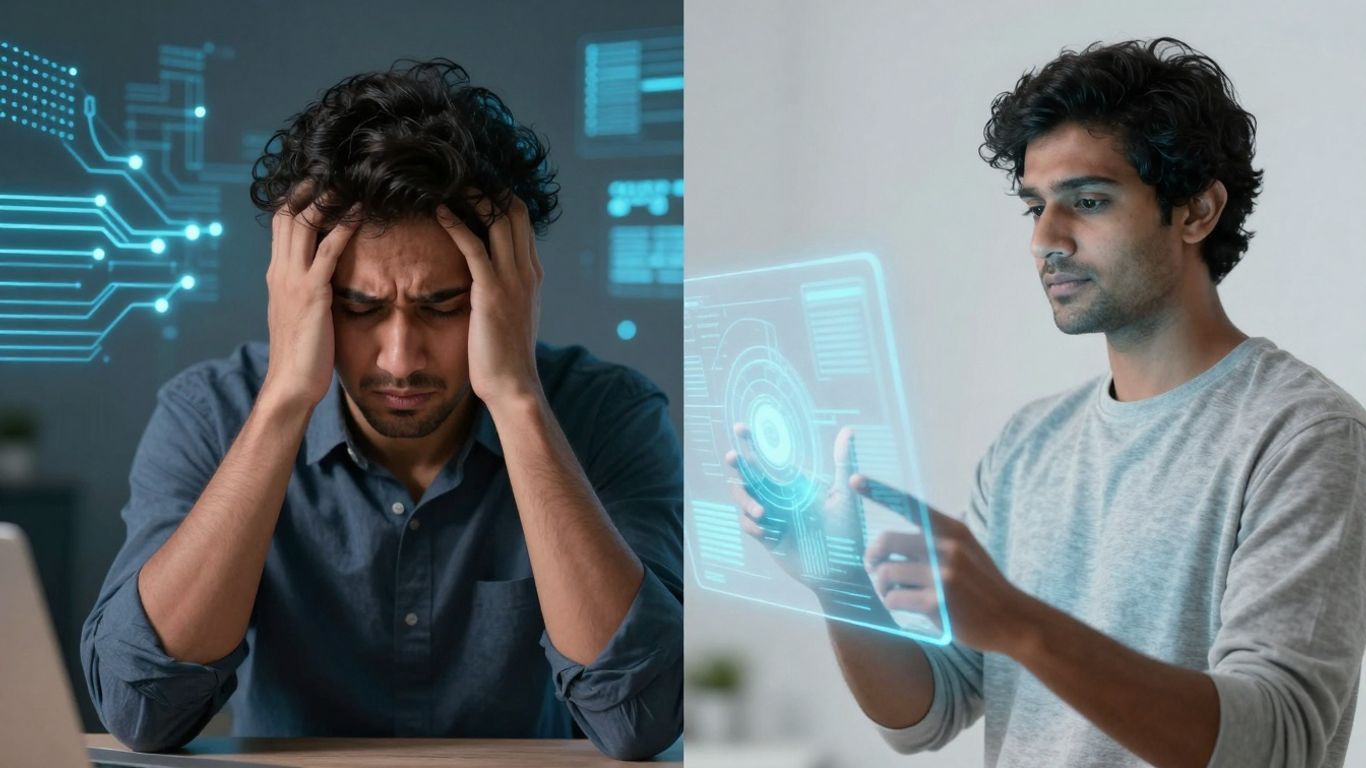 Technology's dual impact on society, positive and negative.