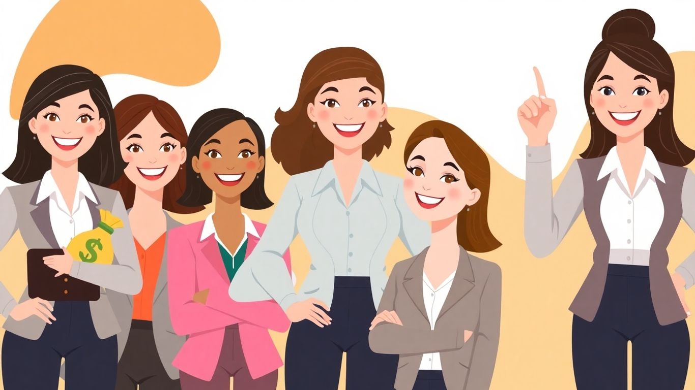 Female business owners celebrating financial success.