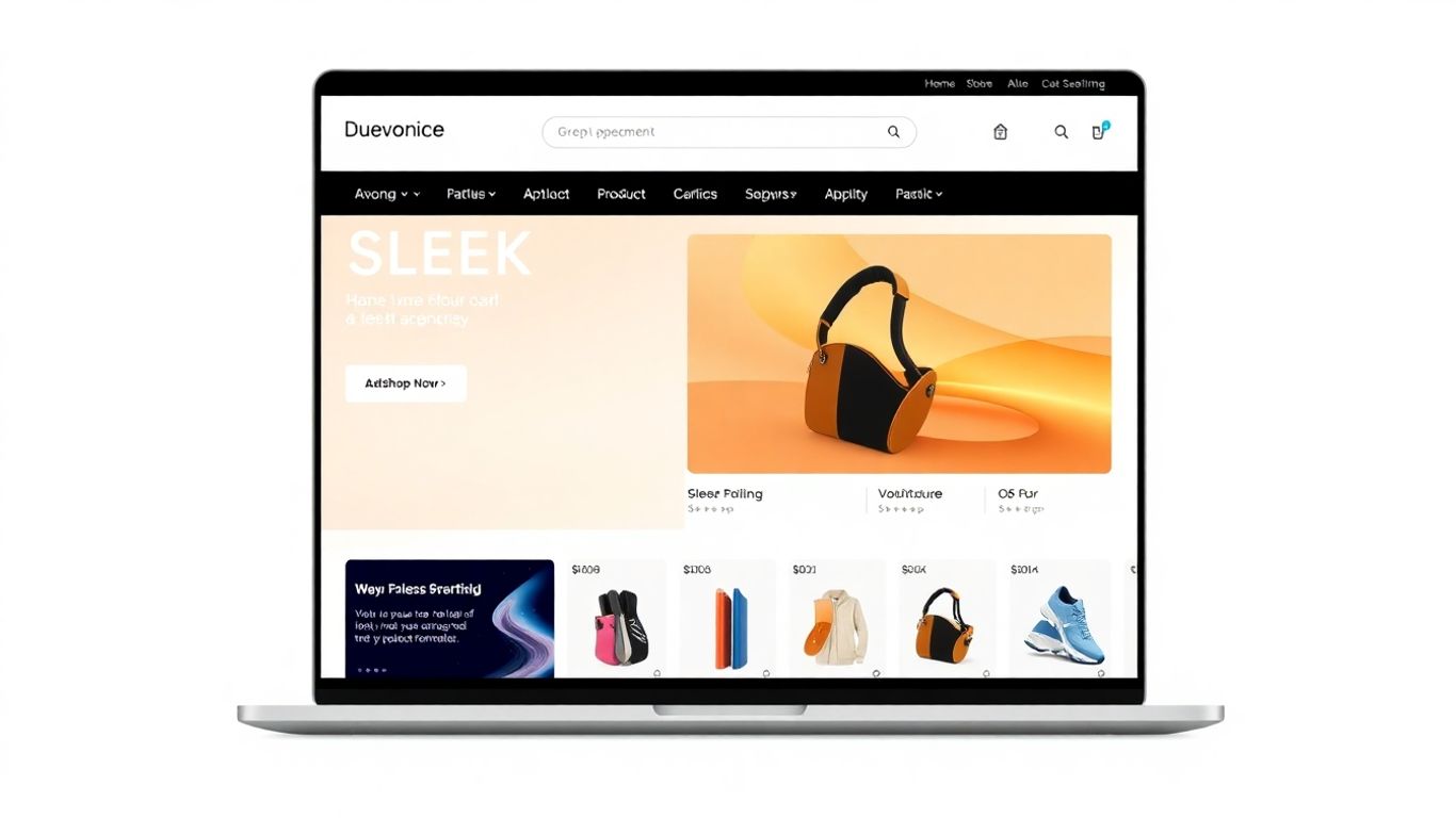 Modern ecommerce website design with product displays