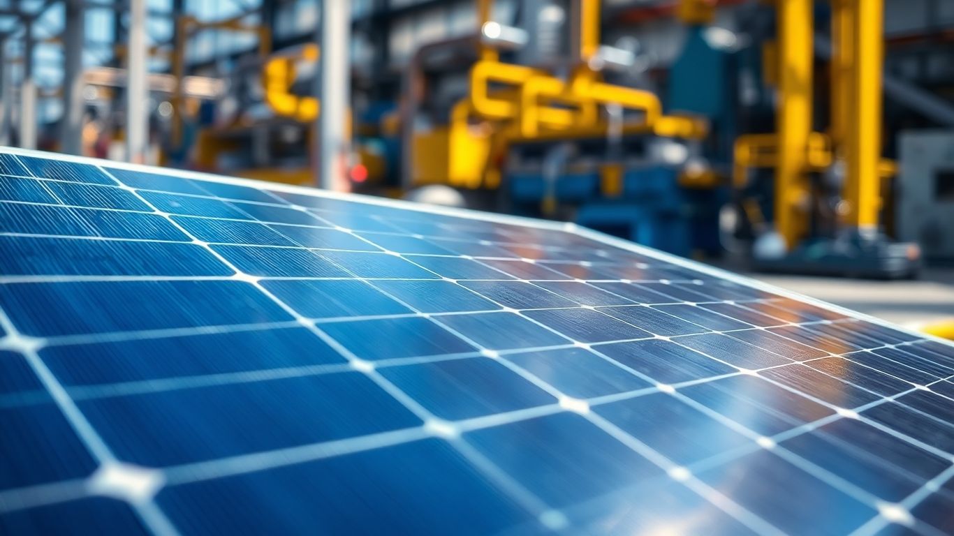 Panneaux solaires sur un toit avec un ciel bleu