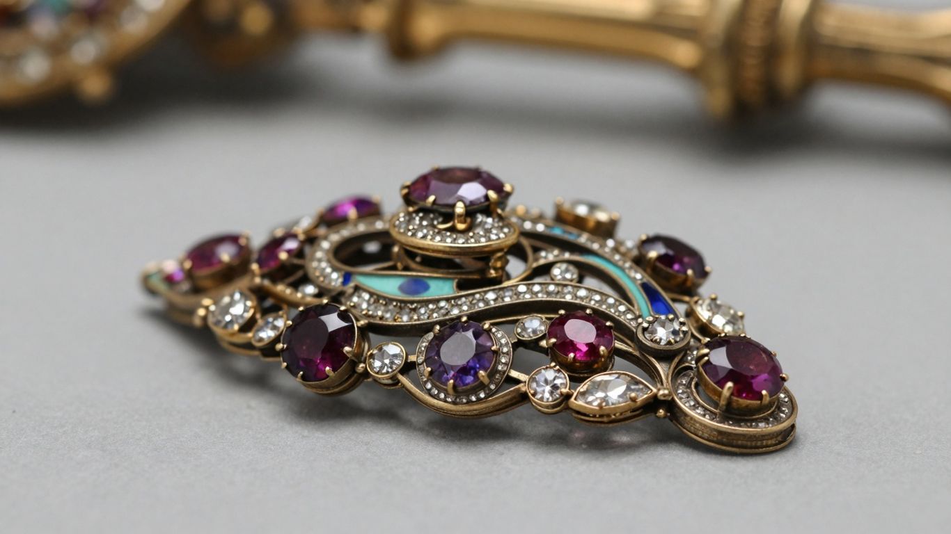 Antique Victorian jewelry with gold, gemstones, and<a data-fixed=