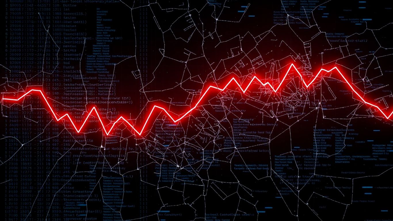 Digital currency chart shattering