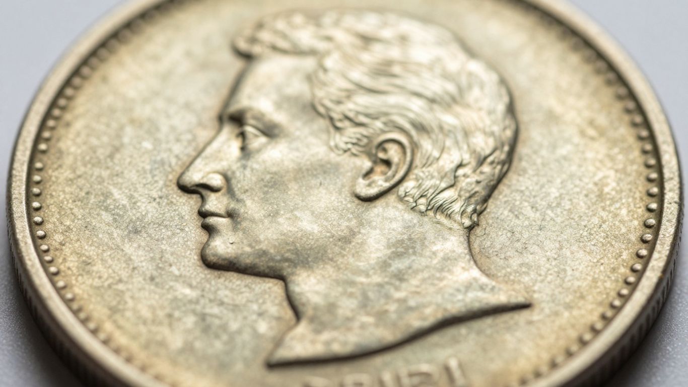 Coin with unnatural shine and altered surface texture.